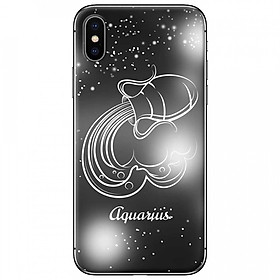 Ốp lưng dành cho iPhone X mẫu Cung hoàng đạo Aquarius (đen)