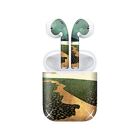 Mua Miếng dán skin chống bẩn cho tai nghe AirPods in hình Đất ở xa giả sơn mài - GSM173 (bản không dây 1 và 2)
