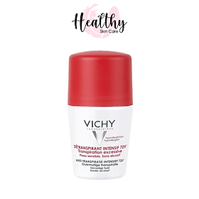 Lăn Khử Mùi Giúp Khô Thoáng Vùng Da Dưới Cánh Tay 72h Vichy Detransprirant Intensif 72h Transpiration Excessive (50ml)