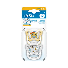 Hình ảnh [ PV22302-GBX - Made in China ] Set 2 ty ngậm Prevent chỉnh nha ( 6-18m ) - Dr.Brown's