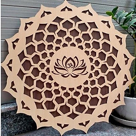 Mua Tranh Gỗ Decor Hoa Mandala Chữ Om Treo Tường Phòng Thiền   Yoga ĐK40cm