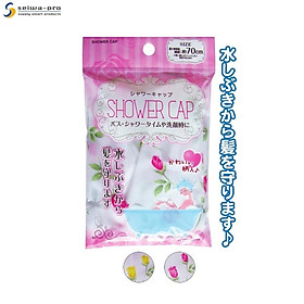 Mũ tắm bảo vệ tóc họa tiết hoa Seiwa