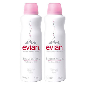 Combo 2 Chai Nước Xịt Khoáng Thiên Nhiên Evian Natural Mineral Water (150ml / Chai)