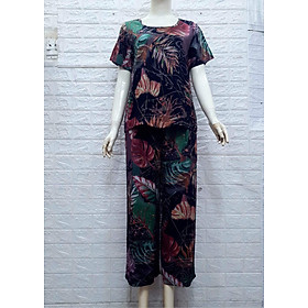 Đồ Bộ Nữ Quần Dài Ống Rộng 9 Tấc Tole Nhung Trung Niên Bigsize, Màu 31