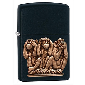 Bật Lửa Zippo Three Monkeys Black Matte 29409