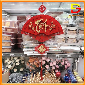 Mua Bộ 6 Quạt Giấy Đỏ Happy New Year Rực Rỡ Decor Trang Trí Tết Đón May Mắn Tài Lộc DG-162