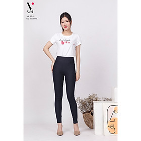 Áo phông, áo thun nữ  cộc tay Vicci AP.01.3 chất liệu cotton vân gỗ in chữ Smile