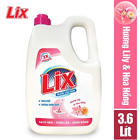 Nước lau sàn Lix hương lily và hoa hồng 3.6 lít LL360