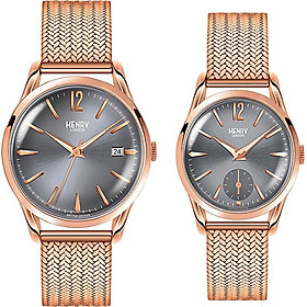 Đồng Hồ Đôi Dây Thép Không Gỉ Henry London HL39-M-0118 - HL30-UM-0116