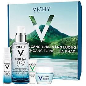 Bộ sản phẩm Serum khoáng Phục hồi chuyên sâu với Mineral 89 50ml, kem Dưỡng Aqualia Gel Cream 15ml, kem dưỡng giảm mụn giảm nhờn Normaderm Phytosolution 3ml