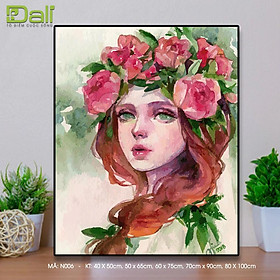 Tranh treo tường tự tô màu số hóa DALI Tranh Nàng thơ mùa thu N006