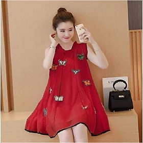 Hình ảnh ĐẦM BẦU CÔNG SỞ VÁY BẦU SUÔNG CHIFFON KẾT BƯỚM  DN190610