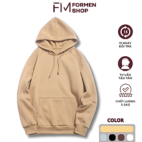 Áo hoodie trơn màu đen thời trang trẻ trung, năng động - FORMENSHOP - FM5GV016