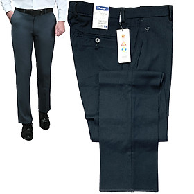 Viettien - Quần tây nam màu nhớt đậm không ly 1Q4520 regular fit