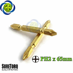 Mua Mũi vặn vít 2 đầu PH2 Suretorq 1673-0302 PTCH màu vàng dài 65mm (2 mũi)