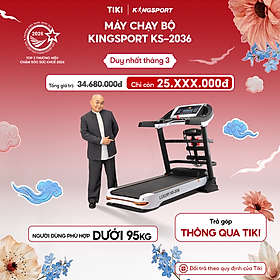 Miễn phí lắp đặt | Máy chạy bộ tại nhà Kingsport Luxury KS-2036 có chức nâng dốc tự động, kèm theo đai massage và thanh gập bụng