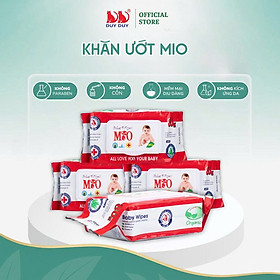 Khăn ướt cho bé Baby Mio vải không dệt rayon cao cấp 55 miếng (13.5x20cm) không paraben