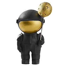 Resin Astronaut Spaceman Statue Ornament Home Office Cabinet Figurine Black