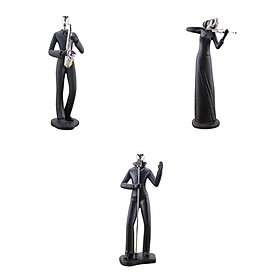 3x Music Instrument Player Musician Resin Art Figurine Home Office Decoration