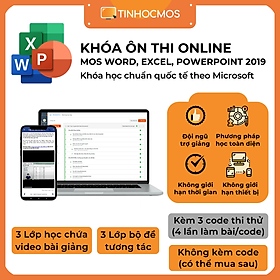 Combo 3 môn Khóa Ôn Thi chứng chỉ MOS 2019 Word Excel Powerpoint Specialist (Kèm video bài giảng) - tinhocmos