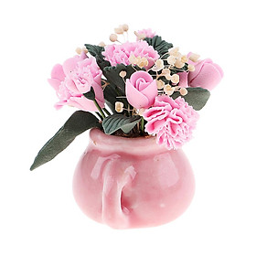 Dollhouse Miniature Flower in Vase Bedroom Garden Accessories 1/12