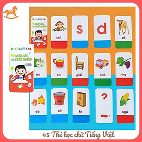 Thẻ chữ cái tiếng việt - Bộ 42 flashcard chữ cái và chữ ghép tiếng việt cho bé