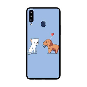 Ốp Lưng Dành Cho Samsung Galaxy A20s mẫu Tình Yêu Mèo Cún - Hàng Chính Hãng