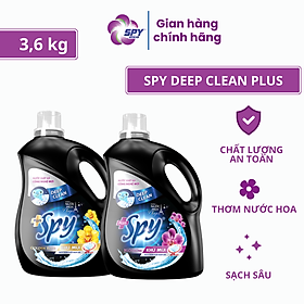 Nước giặt xả SPY Deep Clean Plus hương hoa Tím 3,6 kg khử mùi diệt khuẩn, sạch sâu, thơm lâu giúp làm mềm vải