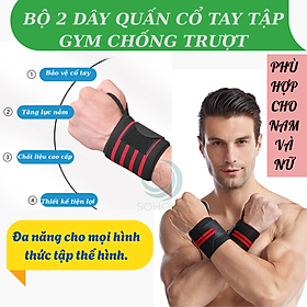 Bộ 2 Dây Quấn Cổ Tay Tập Gym Chống Trượt- Dây Hỗ Trợ Cổ Tay Khi Tập Tạ – Tập Lưng 2 Dây- Set 2 Đai Quấn Cổ Tay Chống Mỏi Khi Tập Thể Hình- Dây Quấn Tay Gym Tăng Lực Kéo – Bảo Vệ Cổ Tay 2 Cái– Co Giãn, Chống Trượt