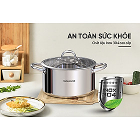 Mua Nồi lẻ inox 304 đa lớp liền đáy Sunhouse SHG706-18 20 24 26cm