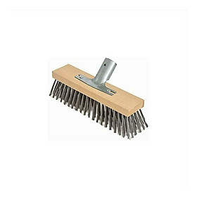 Chổi tóc bằng thép đơn chất với tay cầm bằng kim loại hỗ trợ cho chổi bàn chải - Beech chất lượng cao hơn - 30 cm