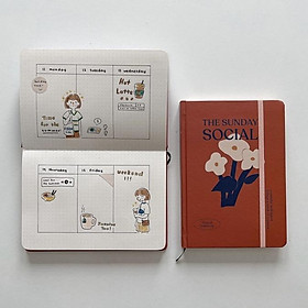 Sổ tay A5 ghi chép chấm dot, grid, kẻ ngang, ô vuông Crabit 130gsm, 144 trang, chuyên bullet journal, vẽ,Sunday Social