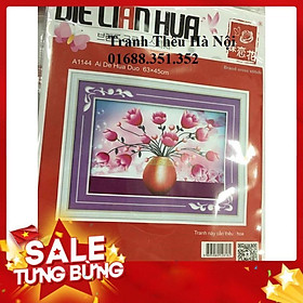 Mua Tranh thêu chữ thập bình hoa tuylip A1144 63x45cm
