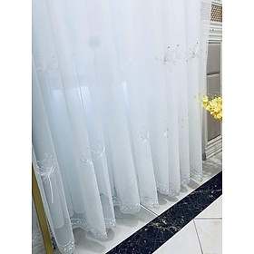 Mua Vải rèm voan thêu hoa trắng và xanh cốm