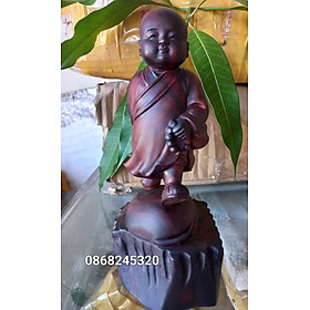 Mua TƯỢNG CHÚ TIỂU TÙY DUYÊN THONG DONG BẰNG GỖ TRẮC ĐỎ ĐEN KT CAO 20CM