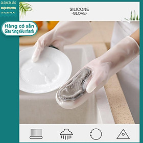 Mua Găng tay silicon rửa bát tạo bọt (1 đôi)  Găng gai bao tay rửa chén siêu sạch