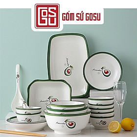 Mua Bộ Bát Đĩa Sứ 21 Món Họa Tiết Quả Bơ Dễ Thương  Chén Dĩa Dày Dặn  Men Sáng Đẹp