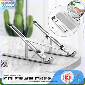 Giá đỡ laptop gấp gọn HT SYS wiwu LAPTOP stand S400-Hợp kim nhôm cao cấp-Đế tản nhiệt laptop, macbook, máy tính xách tay-06 Chế độ điều chỉnh góc độ-Hỗ trợ máy 13 inch đến 15,6 inch và tất cả máy tính bảng-[Hàng Nhập Khẩu]