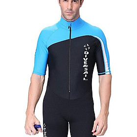 Men's Swimwear One-Piece Short Sleeve Rashguard Anti-UV Lycra Snorkeling Surf Suit