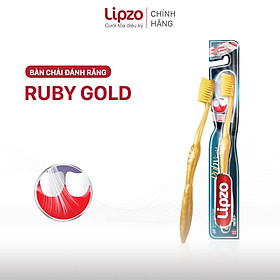 Bàn Chải Đánh Răng LIPZO Ruby Gold Công Nghệ Chỉ Tơ Vàng Xoắn Kép Nano Kháng Khuẩn