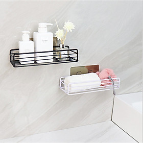 Giá để đồ nhà tắm kim loại bền đẹp, kệ hình chữ nhật đựng đồ đa năng không cần khoan tường siêu tiện dụng - giao màu ngẫu nhiên