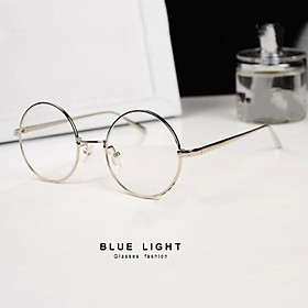 Kính Giả Cận, Gọng Kính Cận Nam Nữ Mắt Tròn Xoe Gọng Bạc Hàn Quốc - BLUE LIGHT SHOP
