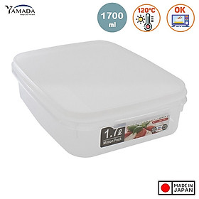 Hộp trữ thức ăn YAMADA bảo quản thực phẩm tủ lạnh, tủ đông chịu nhiệt cao và dùng được trong lò vi ba 1700ml - hàng nhập khẩu chính hãng (MADE IN JAPAN)