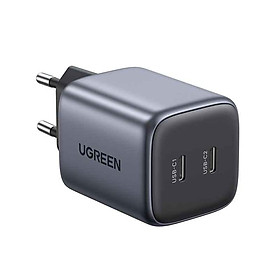 Ugreen 90573 45W 2c Nexode Củ sạc nhanh 2 cổng USB-C kiểu mini Màu Xám CD294 20090573 - Hàng chính hãng