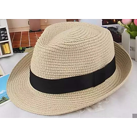 NÓN CAO BỒI NAM PANAMA MÀU KEM - DN19CBN0747