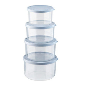 Bộ 4 hộp thực phẩm tròn Hokkaido 500-1000-1500-2000ml - Giao màu ngẫu nhiên