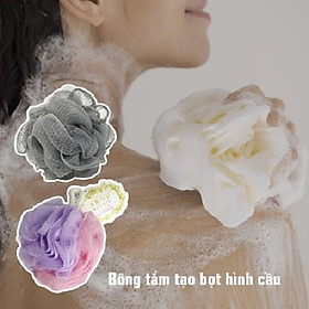 Bông tắm tạo bọt hình cầu nội địa Nhật Bản (nhiều màu)