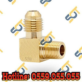 Mua Co ren ngoài 3/8 (17)  1 đầu côn lồi NPT (Brass Flare Fitting Male Elbow 90)