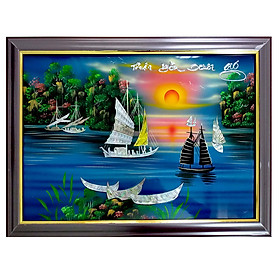 Mua Tranh sơn mài tranh phong thủy may mắn thuận buồm xuôi gió SM00007 60x40cm