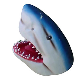 Shark Head Statue Creative Ornament Animal Figurines for Backyard Patio Gift